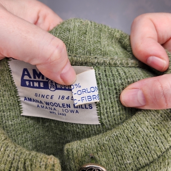 Vintage Green Fair Isle Knit Cardigan Cozy Sweater Medium - Picture 12 of 12